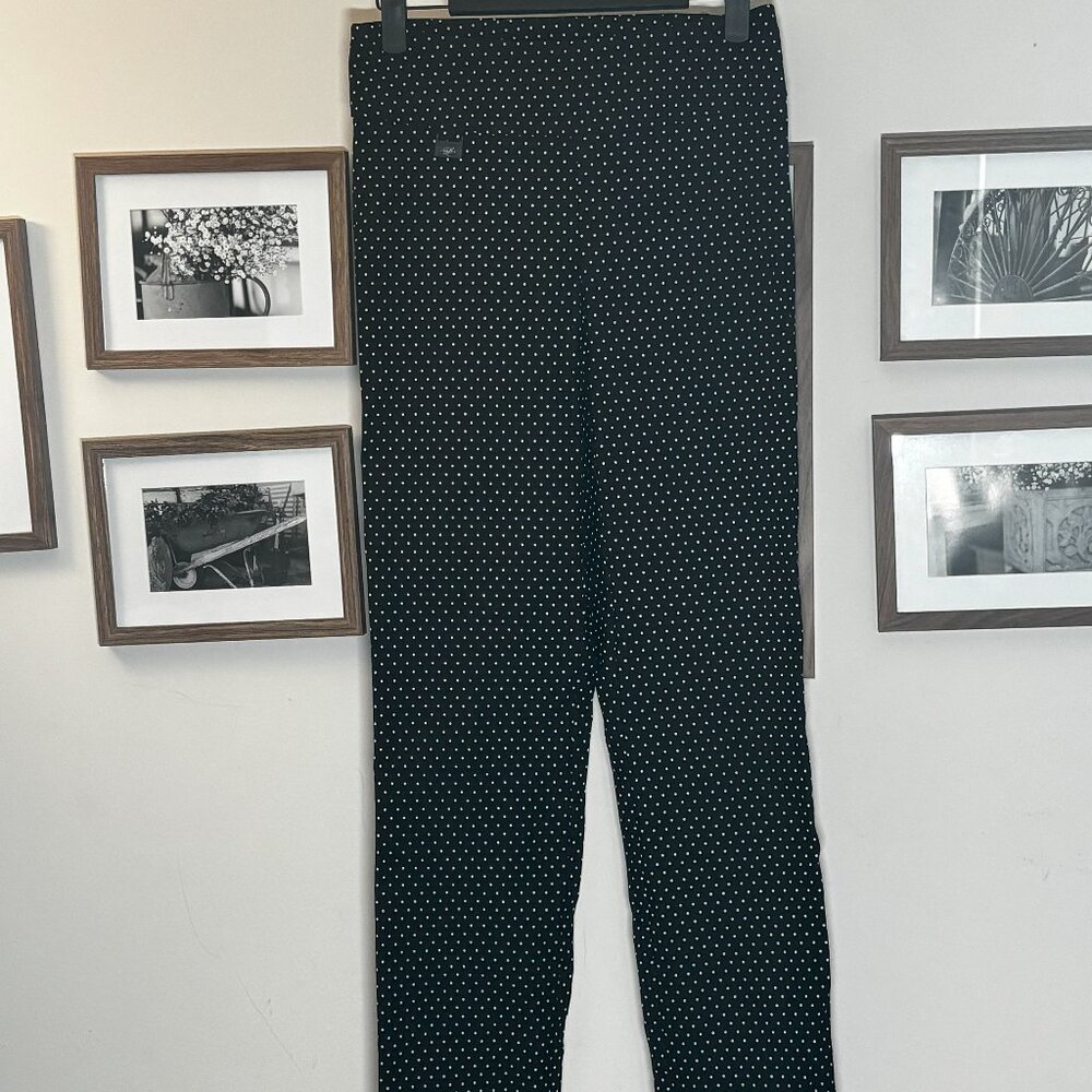 Lisette Black and White Polka Dot Straight-Leg Pants